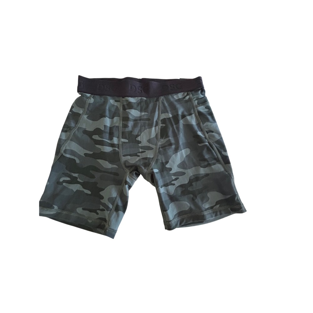 DSG Mens 7 Inch Compression Shorts Green Camo Media Pocket Size M New